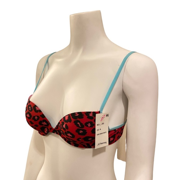 NWT FLIRTITUDE Push Up Bra with Cheetah Print, 32A - Picture 2 of 9
